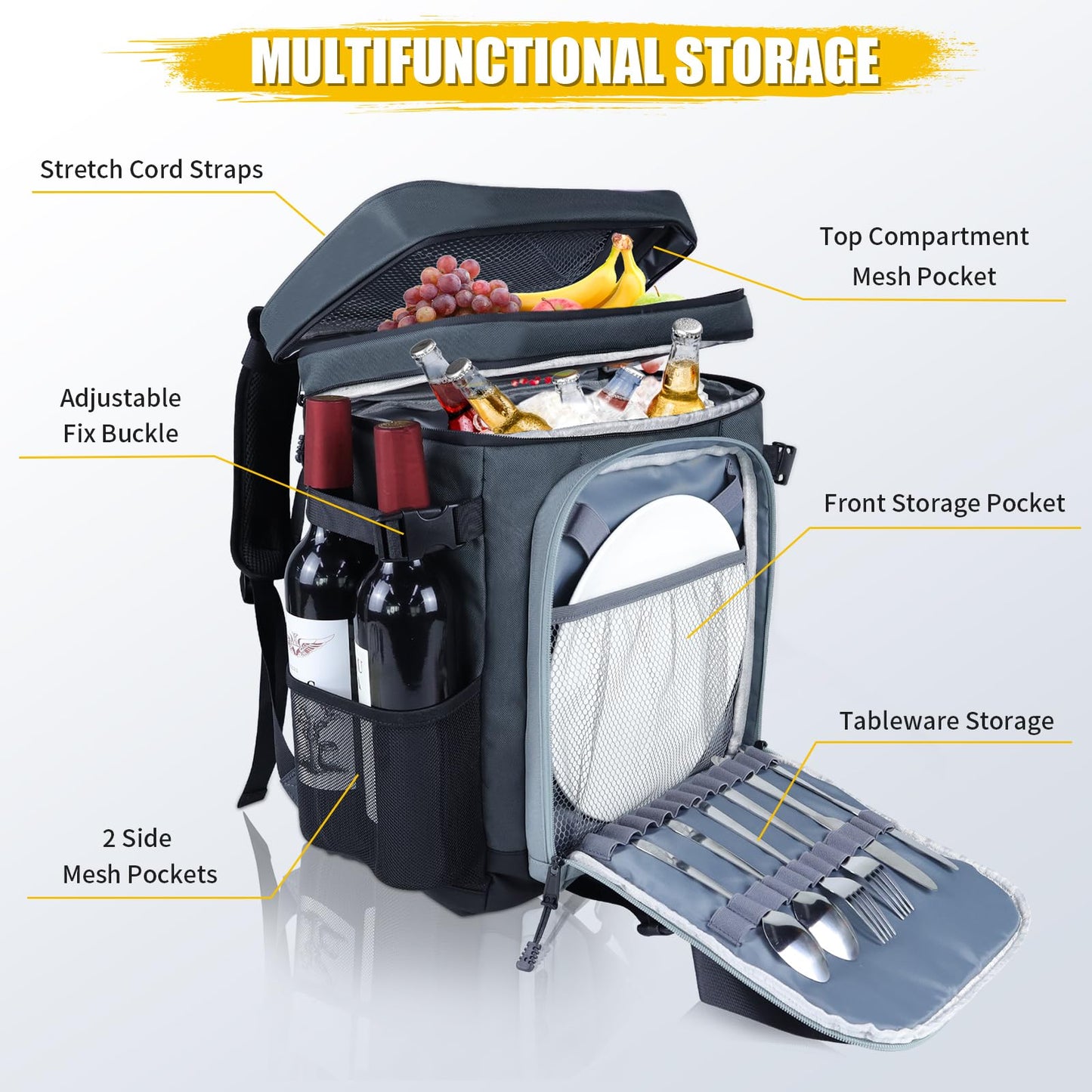 Backpack Cooler - 40 Cans Upgrade Leakproof Cooler Backpack with Padded Top Handle