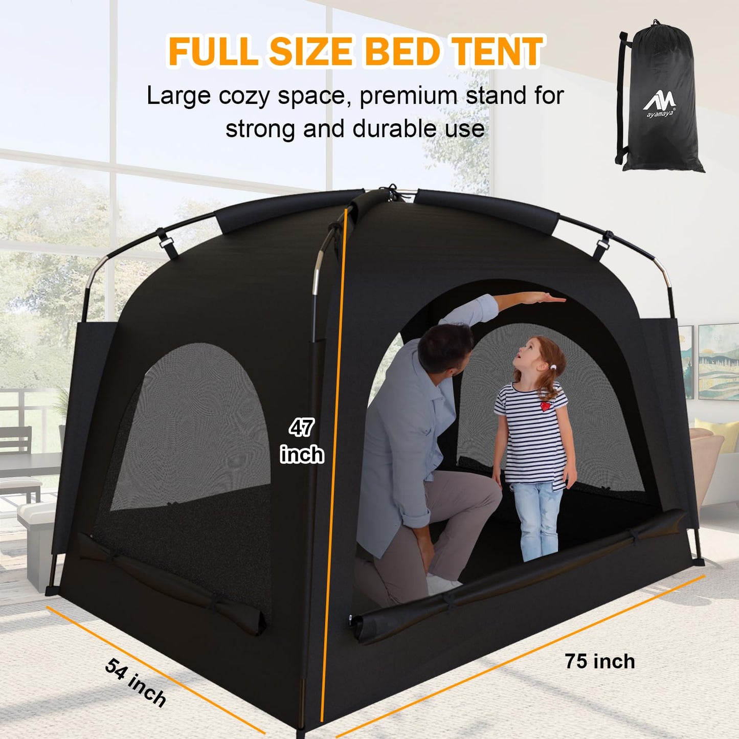 Bed Tent - Portable Indoor Privacy Dream Tents Bed Canopy for Kids and Adults