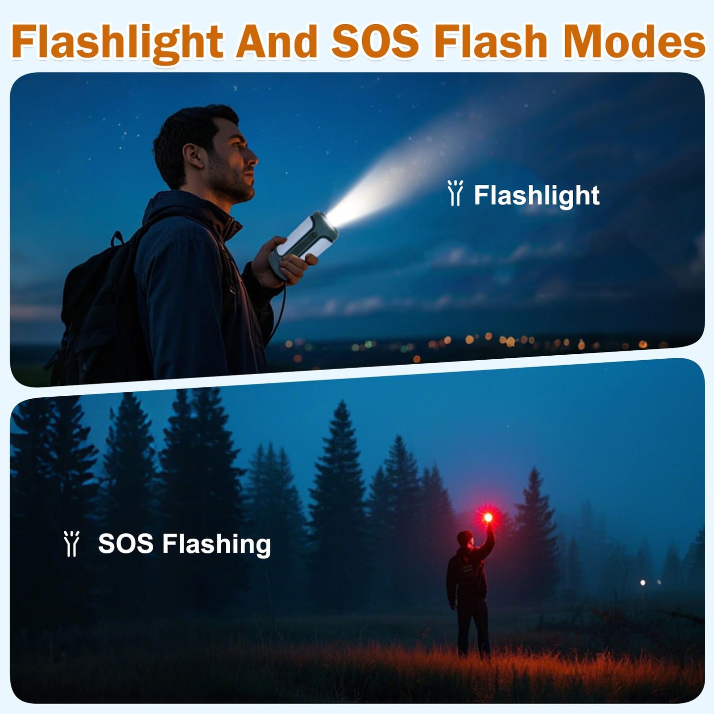 Foldable Camping Lights Rechargeable, 10000mAh LED Camping Lantern Built-in Emergency Power