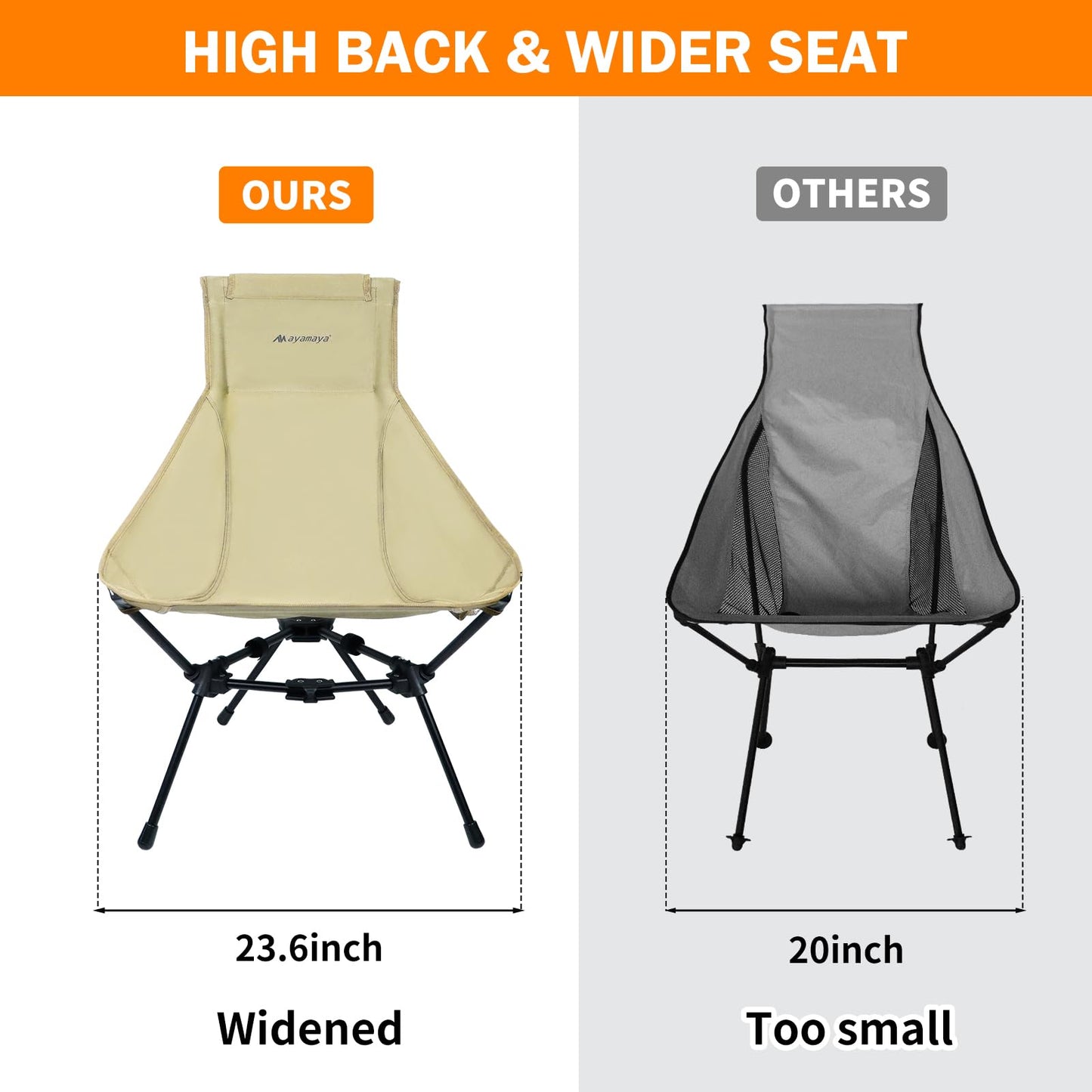 Camping Chairs - Ultralight Aluminum Folding High Back Camping Chair