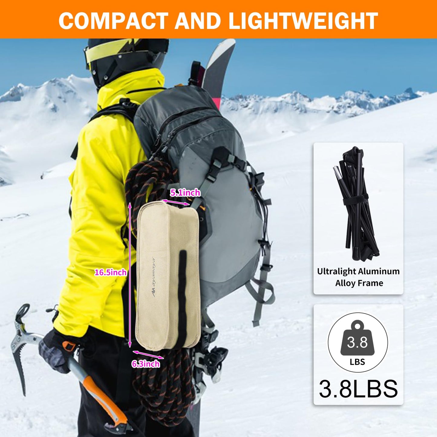Camping Chairs - Ultralight Aluminum Folding High Back Camping Chair