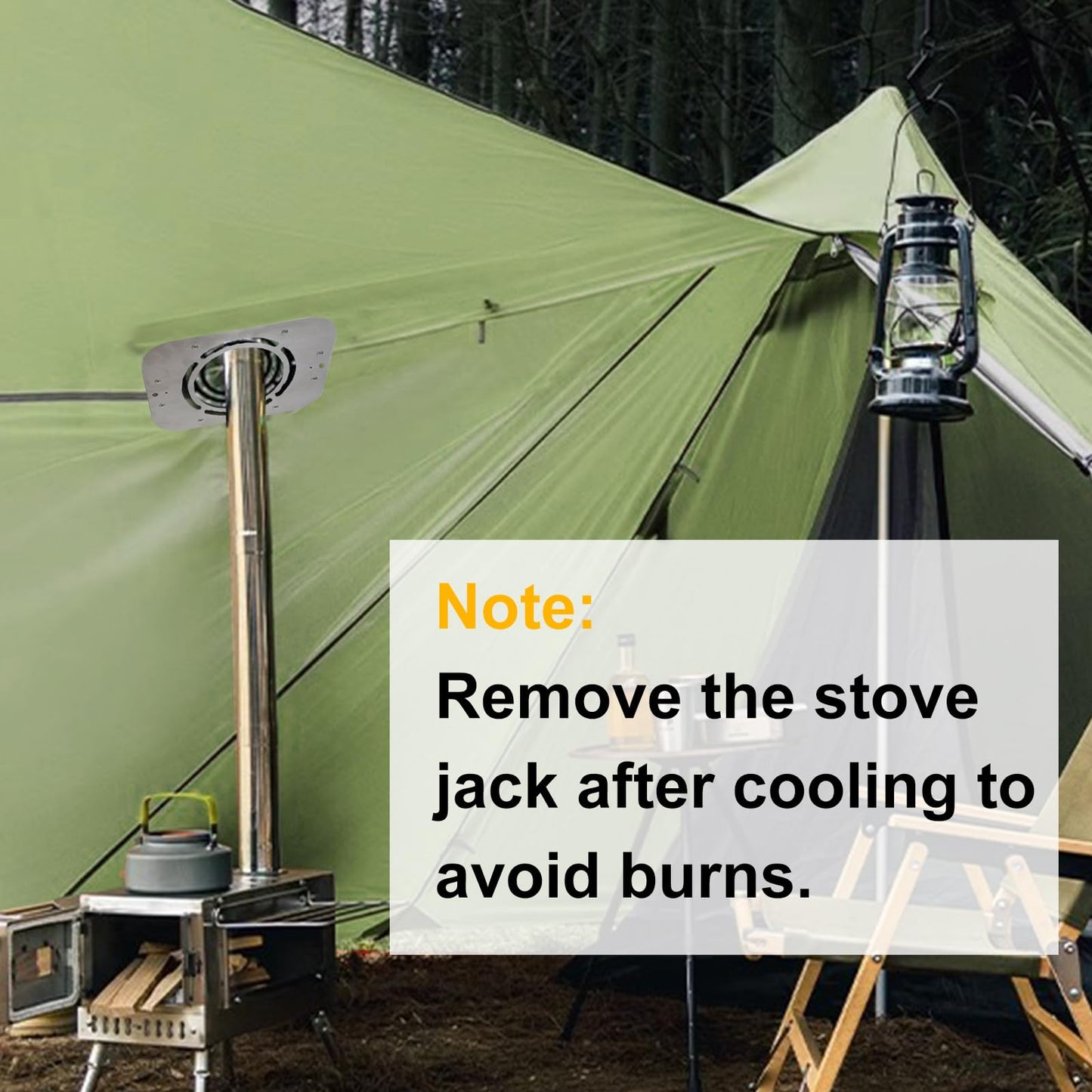 DIY Hot Stove Jack - Stainless Steel Clip-On with Chimney Hole for Tents