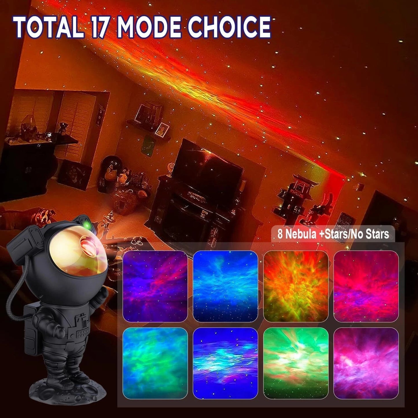 Astronaut Projector Night Light Lamp Star Nebula Galaxy Space Sky for Room Decor