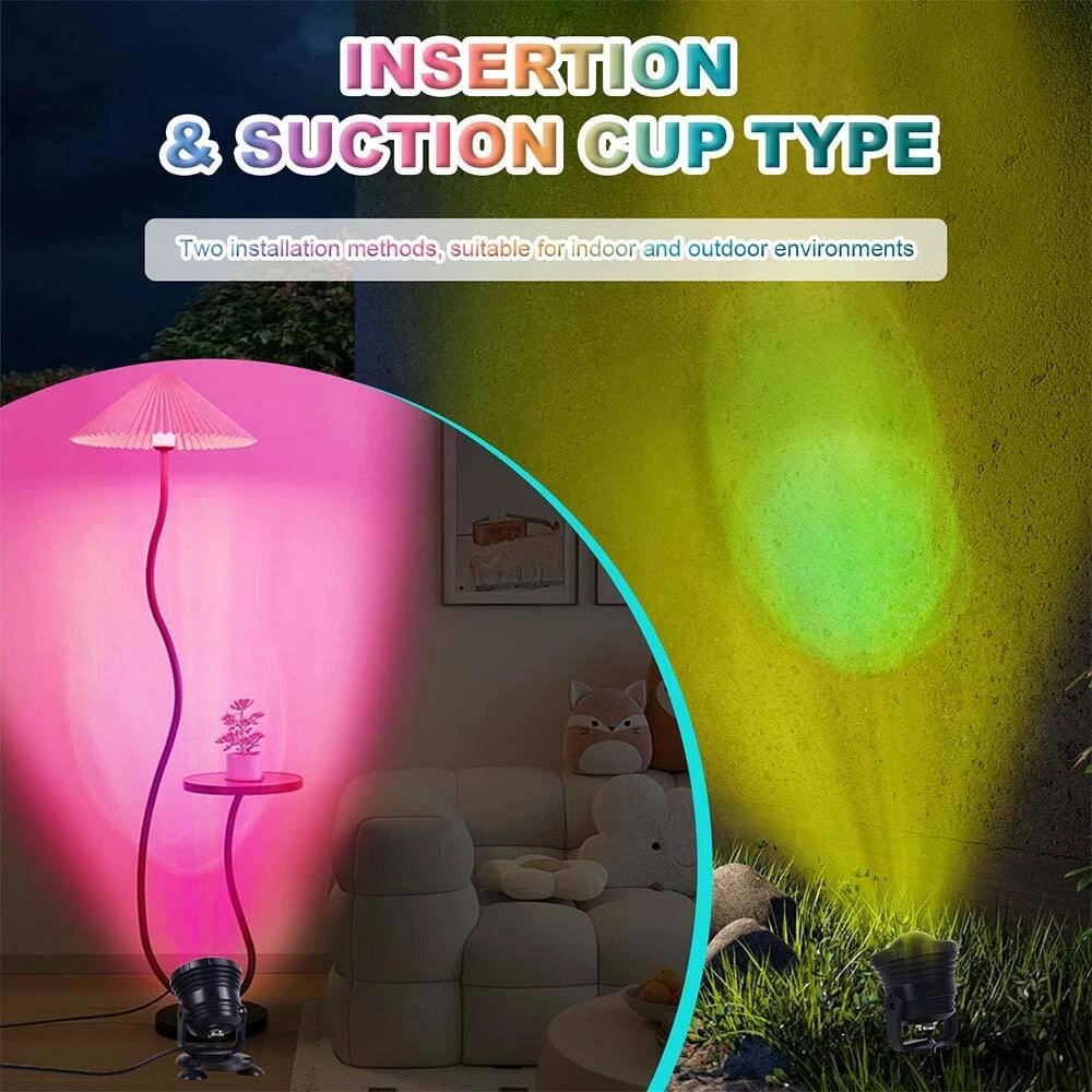 Smart Outdoor Spot Lights Waterproof RGB Landscape Lighting for Yard Xmas Decor