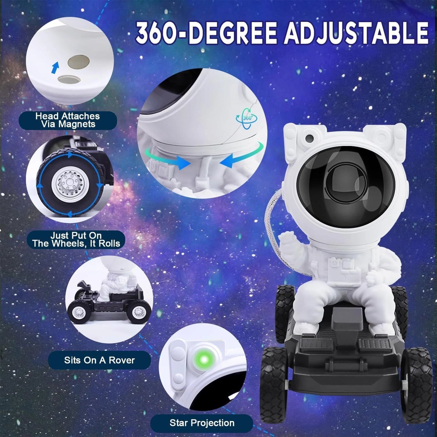 Astronaut Galaxy Projector Nebula Space Buddy Night Light for Room Holiday Decor