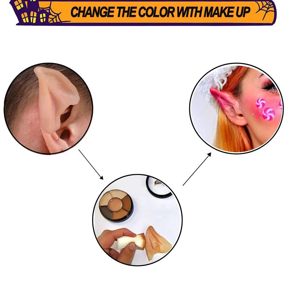 Halloween Ears Costume Small Elf Cosplay Props Pixie Latex Prosthetic Hobbit