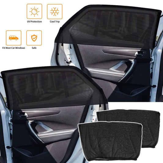 2 Car Window Sun Shade Side Cover Curtain Privacy Screen Mesh Baby UV Protection
