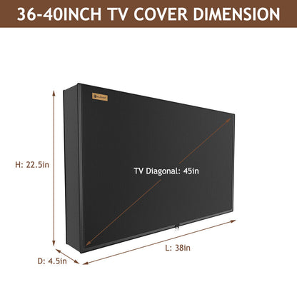 Heavy Duty Outdoor TV Cover 30"-65" Waterproof Weatherproof Television Protector
