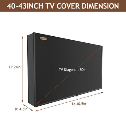 Heavy Duty Outdoor TV Cover 30"-65" Waterproof Weatherproof Television Protector