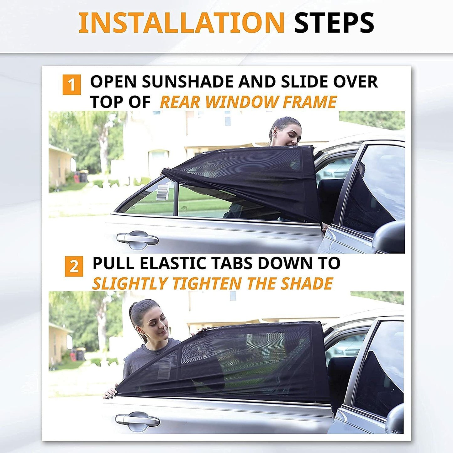 2 Car Window Sun Shade Side Cover Curtain Privacy Screen Mesh Baby UV Protection