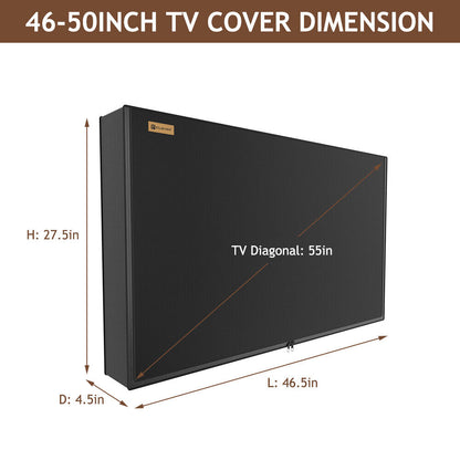 Heavy Duty Outdoor TV Cover 30"-65" Waterproof Weatherproof Television Protector