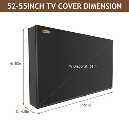 Heavy Duty Outdoor TV Cover 30"-65" Waterproof Weatherproof Television Protector