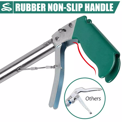 Heavy Duty Snake Tongs, Fixed / Foldable Reptile Grabber, Stainless Steel Catcher with Lock & Wide Jaw, Professional Rattle Handling Tool