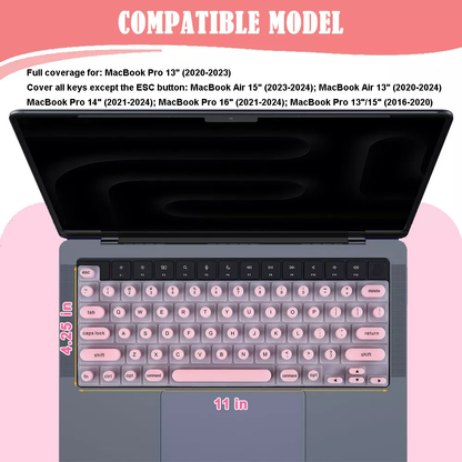 Silicone Raised Keyboard Cover for Long Nail Art, Perfectly Fit Apple Laptop Pro13 2020-2023, Also Compatible with Pro 14&16 2021-2024, Air 13&15