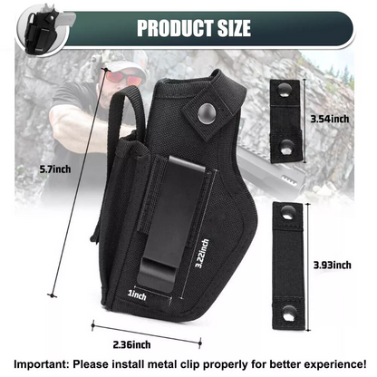 Gun Holster for Concealed Carry, Universal Waistband Holster with Mag Pouch, for Men Women Right/Left Hand Draw, Fits Glock 43x,19, 23,26,27,42, M&P Shield