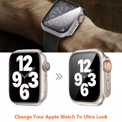 Ultra Look Full Cover Case with Screen Protector for Apple Watch Series 9/8/7 45mm, Series SE2/SE/6/5/4 44mm, Tempered Glass, Perfect Protection Anti Scratch