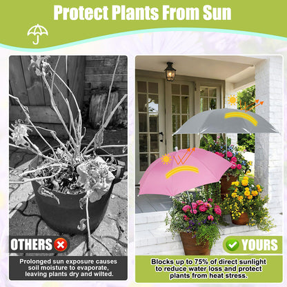 Set of 3 Plant Umbrellas for Outdoor Plants, Adjustable Plant Shade Umbrella Sun Protection for Garden