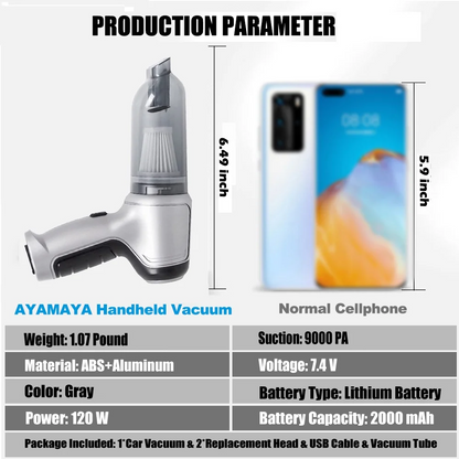 9000Pa Wireless Vacuum, 3-in-1 Handheld Mini Cleaner & Blower for Car, Home, Office