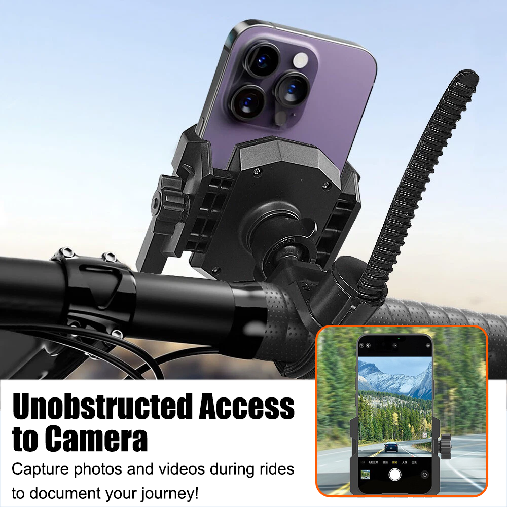 Camera Friendly Bike / Motorcycle Handlebar Phone Holder, 360° Smooth Rotation, Suitable for 4.7-7.0" Smartphones