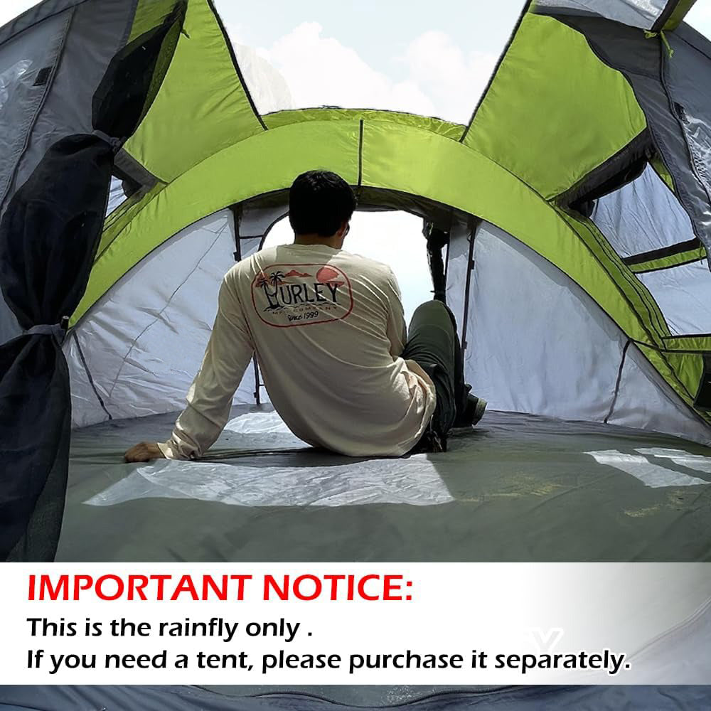 3-4 People Pop-Up Tent & Transparent Tent Tarp Rainfly Replacement, Enhanced Ventilation, Waterproof for Camping, Beach and Outdoor Adventures