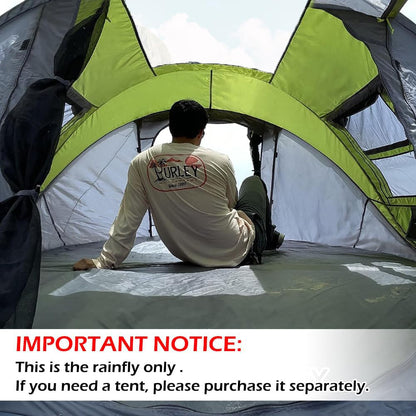 3-4 People Pop-Up Tent & Transparent Tent Tarp Rainfly Replacement, Enhanced Ventilation, Waterproof for Camping, Beach and Outdoor Adventures