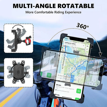360° Rotation Motorcycle Phone Holder Bike Handlebar Mount Scooter Anti-Shake