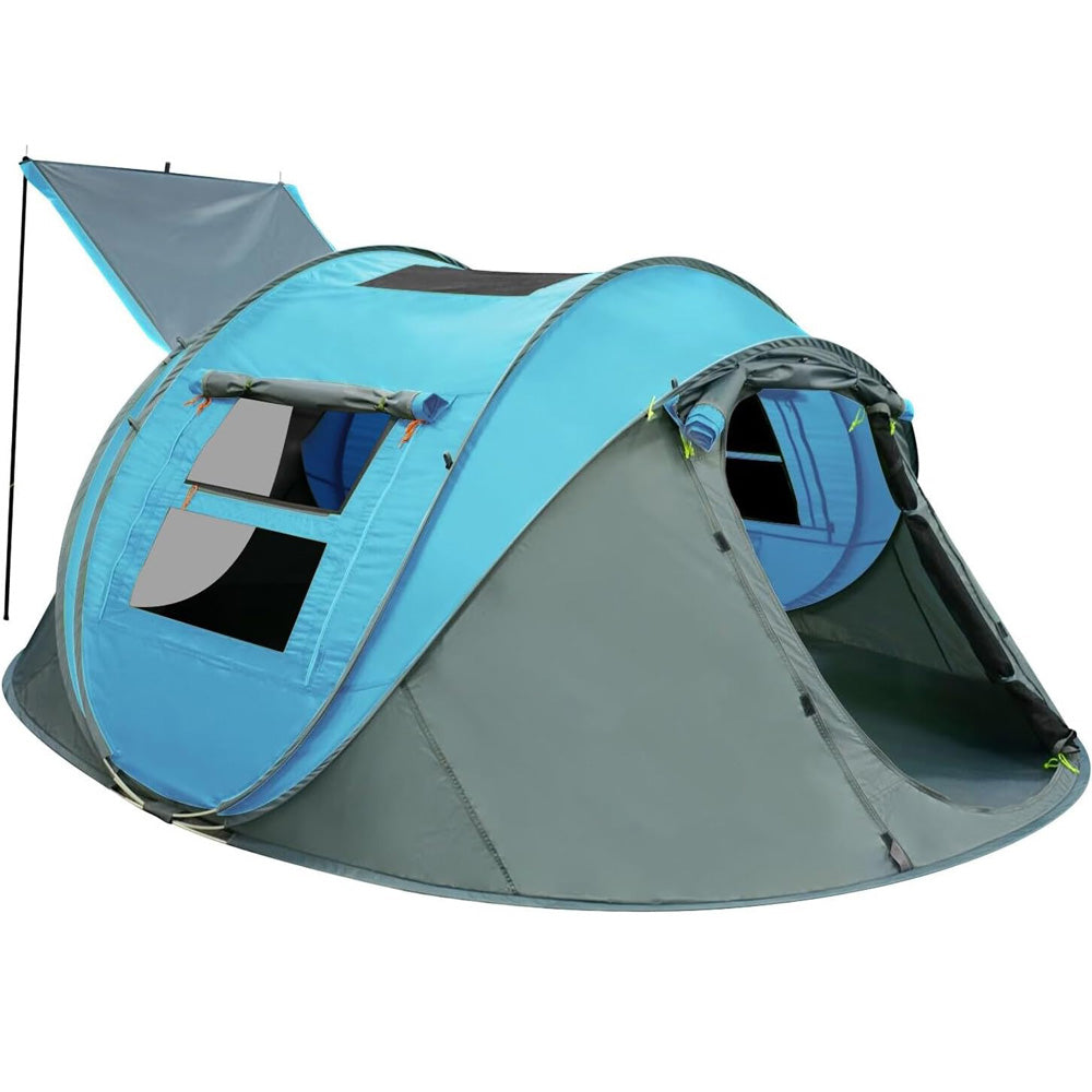 3-4 People Pop-Up Tent & Transparent Tent Tarp Rainfly Replacement, Enhanced Ventilation, Waterproof for Camping, Beach and Outdoor Adventures
