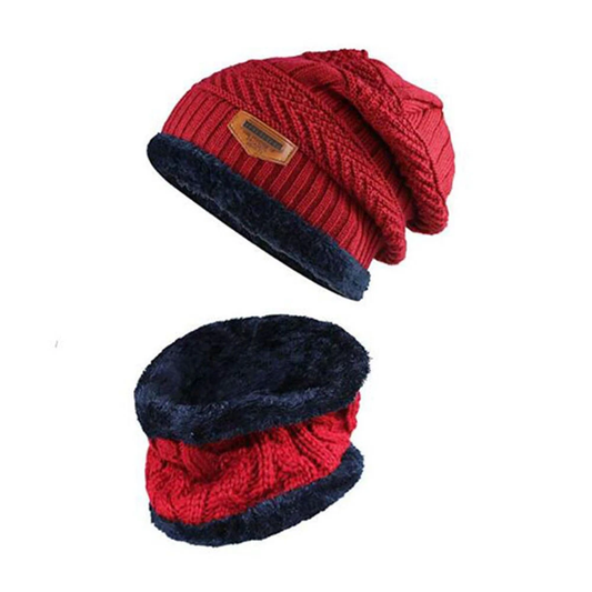 Winter Beanie Hat Knitted Bacaclava Snood Scarf Set Snow Ski Cap for Men Women