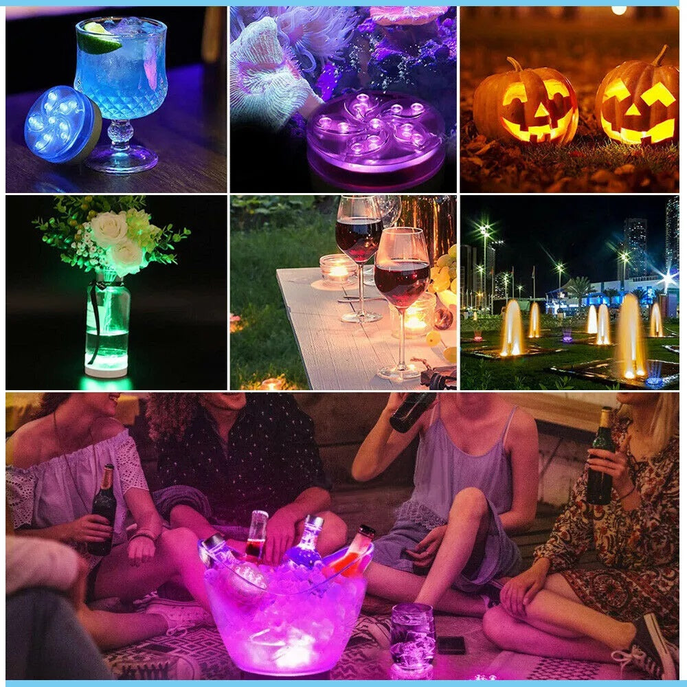 Set of 2 Pool Lights, IP68 Waterproof Magnetic Underwater Floating Lights with Remote Control, 16 Color Changing Swimming Pool Lights, Battery Operated