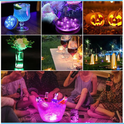 Set of 2 Pool Lights, IP68 Waterproof Magnetic Underwater Floating Lights with Remote Control, 16 Color Changing Swimming Pool Lights, Battery Operated