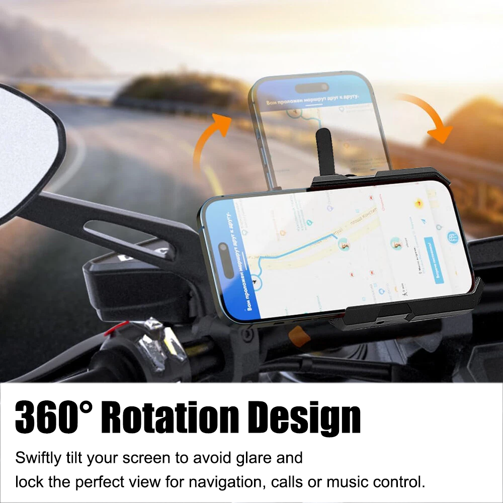 Camera Friendly Bike / Motorcycle Handlebar Phone Holder, 360° Smooth Rotation, Suitable for 4.7-7.0" Smartphones