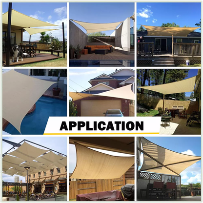 Sun Shade Sail Canopy Shelter Rectangle UV Block Mesh Cover Patio Yard Outdoor
