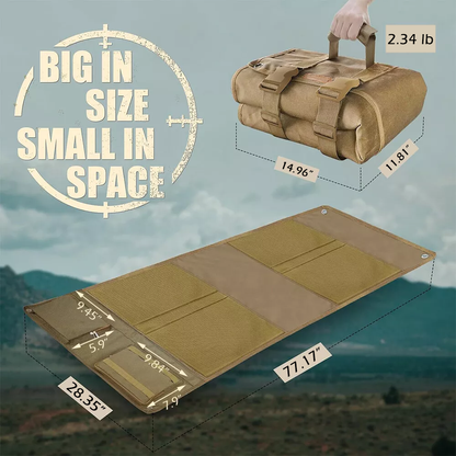 1000D Waterproof Shooting Mat, Prone Padded Tactical Roll-Up Hunting Pad with Pockets, Bipod Holder, Molles