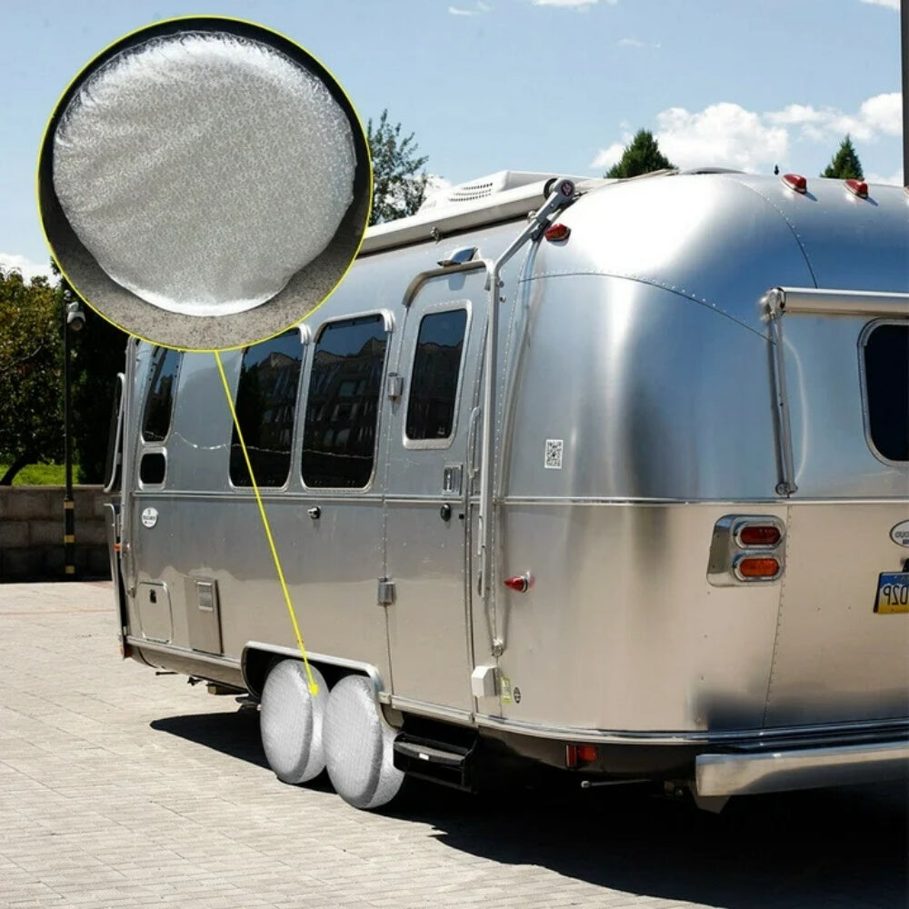Tire Covers Set Of 4 Wheel RV Truck Trailer Camper Car 28" Sun/Snow Protector