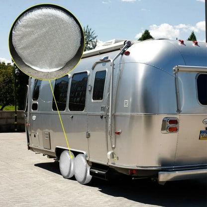 Tire Covers Set Of 4 Wheel RV Truck Trailer Camper Car 28" Sun/Snow Protector