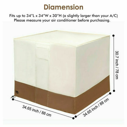 Waterproof Air Conditioner Cover Central AC Unit Heavy Duty Winter Outside 34”