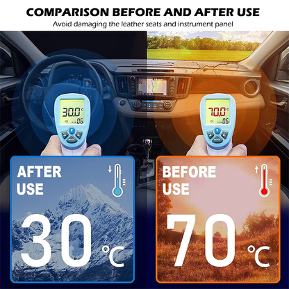 Foldable Car Sun Shade with Flag Printing, Windshield Sunshade, UV Ray & Heat Reduction