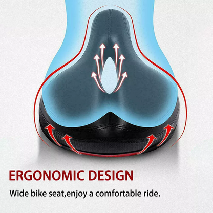 Shock-Absorbing Bike Seat, Comfortable Waterproof Bicycle Saddle, PU Leather Cover, Perfect Fit for Indoor and Outdoor Use