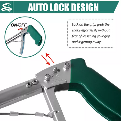 Heavy Duty Snake Tongs, Fixed / Foldable Reptile Grabber, Stainless Steel Catcher with Lock & Wide Jaw, Professional Rattle Handling Tool