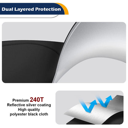 240T Foldable Car Sun Shade for Tesla Model Y / Model 3, UV Block, Heat Reduction, Cartoon Printing