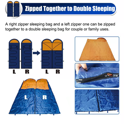Wearable Sleeping Bags for Adults, Lightweight Compact Backpacking Sleeping Bag with Arm Holes, Left & Right Zipped Together to Double Bags