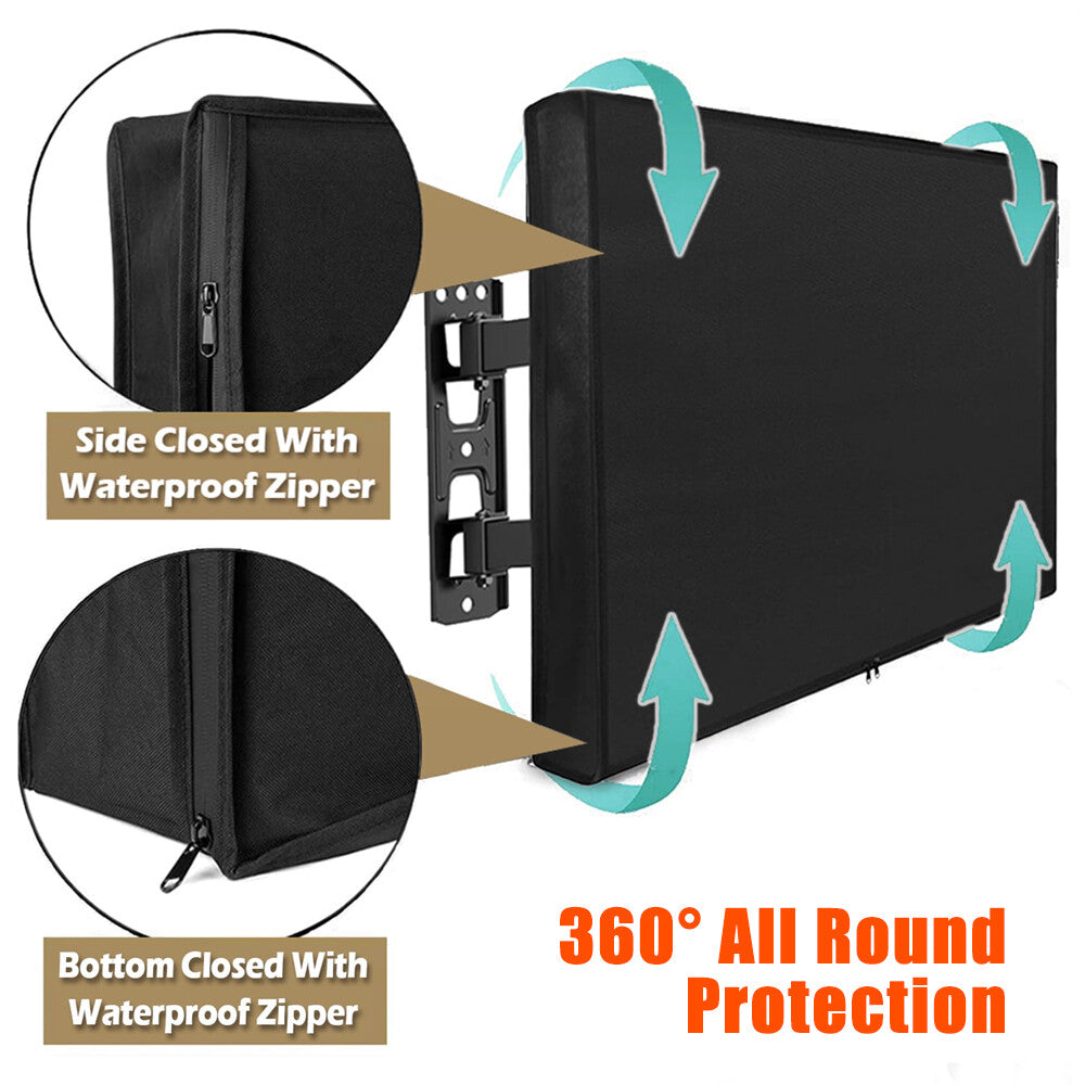 Heavy Duty Outdoor TV Cover 30"-65" Waterproof Weatherproof Television Protector