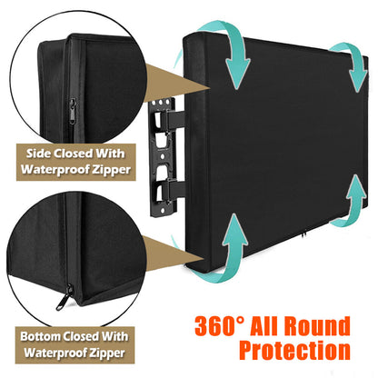 Heavy Duty Outdoor TV Cover 30"-65" Waterproof Weatherproof Television Protector