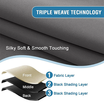 100% Blackout Window Curtain Panels, Sound & Full Light Blocking Drapes with Black Liner for Bedroom, 52" x 84" Thermal Insulated Draperies with Metal Grommets
