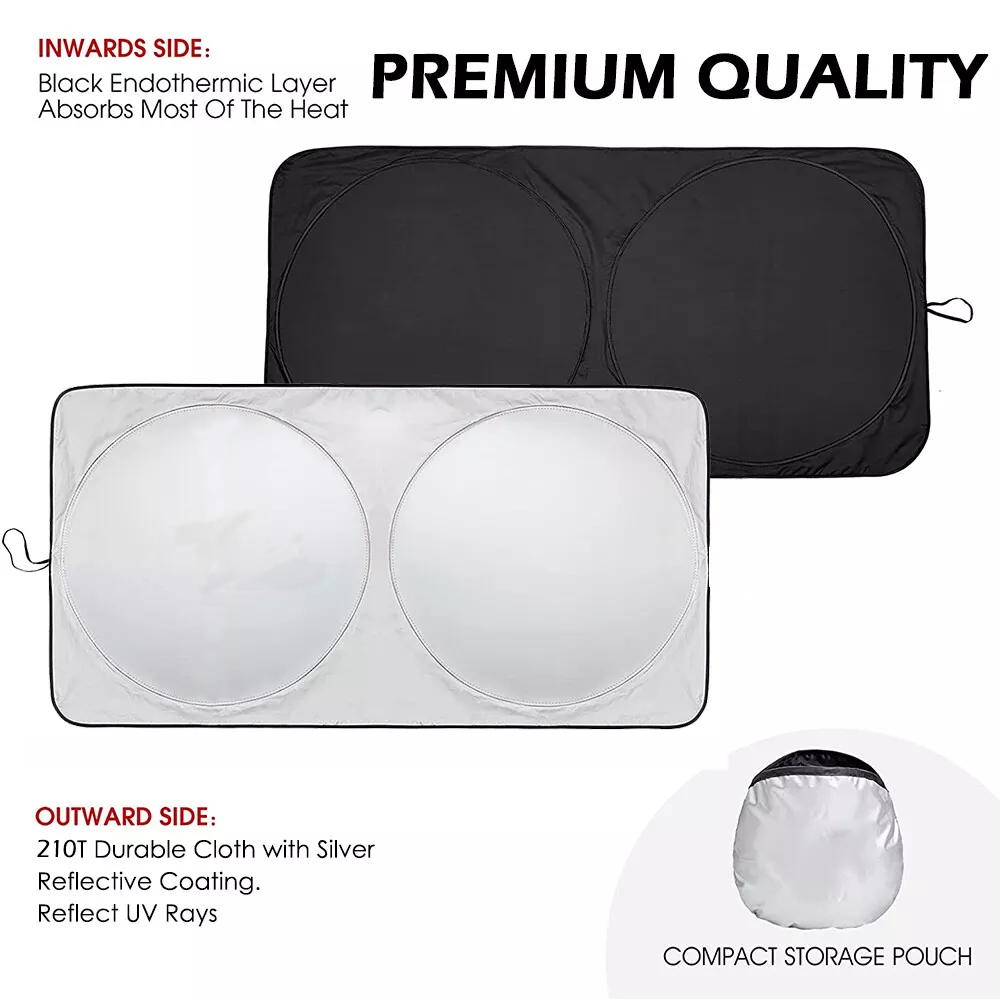 Foldable Car Sun Shade, Big / Large Windshield Sunshade, UV Ray & Heat Reduction