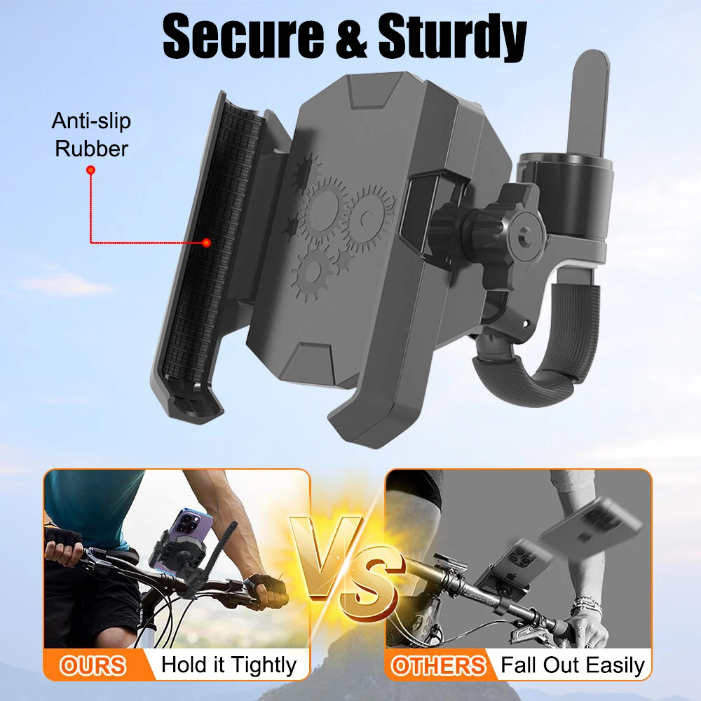 Camera Friendly Bike / Motorcycle Handlebar Phone Holder, 360° Smooth Rotation, Suitable for 4.7-7.0" Smartphones