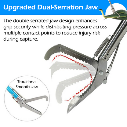 52” Foldable Snake Tongs with Lock Stainless Steel Reptile Grabber Handling Tool