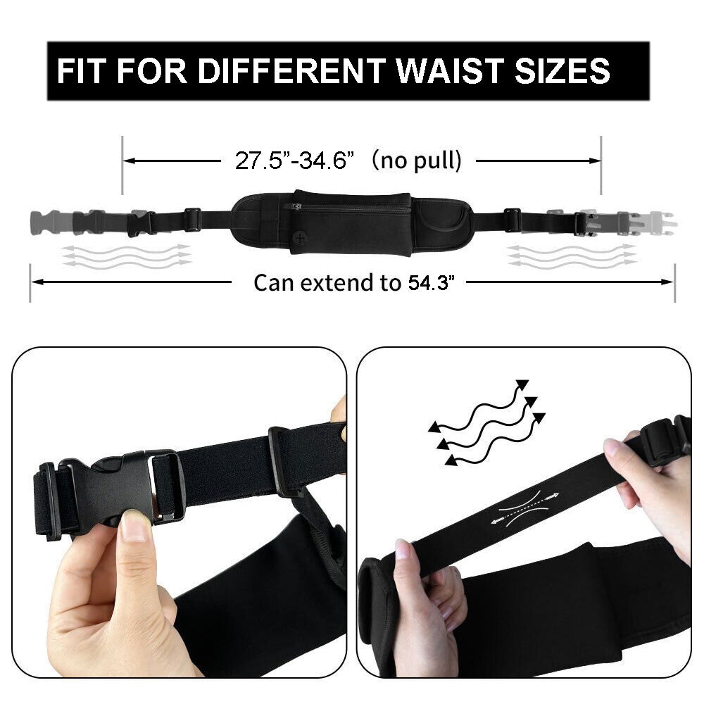Waterproof Running Fanny Pack for Jogging & Travel, Lightweight Adjustable Waist Belt Bag Fits Smartphones 3 to 7"