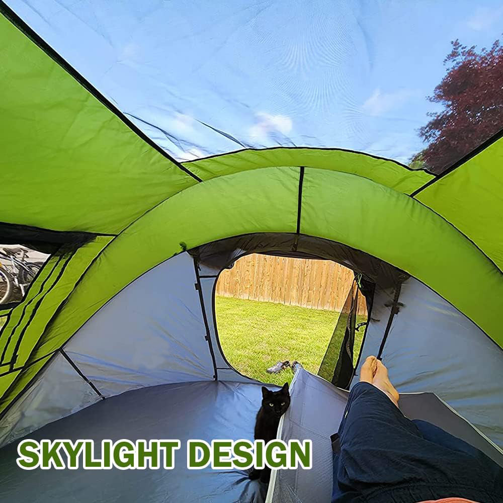 3-4 People Pop-Up Tent & Transparent Tent Tarp Rainfly Replacement, Enhanced Ventilation, Waterproof for Camping, Beach and Outdoor Adventures