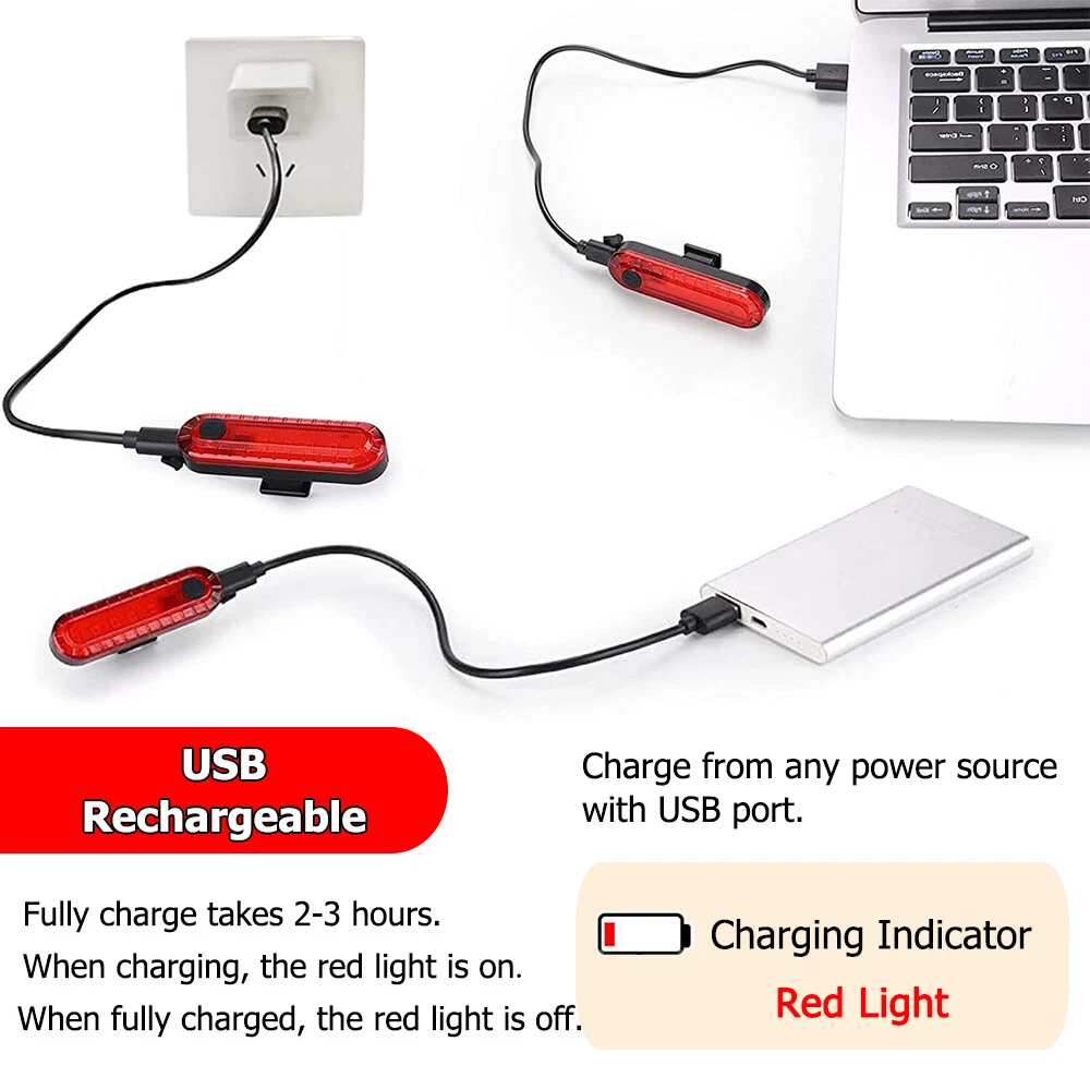 Rechargeable Bike Tail Light, Super Bright LED Bicycle Rear Safety Lights for Night Riding